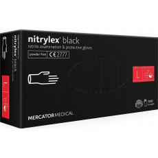 Mercator Medical Gumikesztyű Mercator Nitrylex Nitril Púder Nélküli, Fekete L (RD30104004)