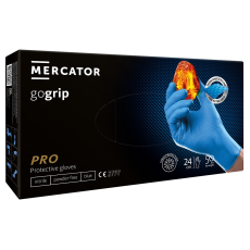 Mercator Medical MERCATOR gogrip Kék dupla vastag élelmiszeripari és munkavédelmi nitril kesztyű, 50db - M