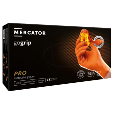 Mercator Medical MERCATOR gogrip Narancs háromszoros vastagságú munkavédelmi nitril kesztyű, 50db - L