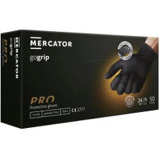 Mercator Medical Mercator GoGrip Nitril PRO védőkesztyű M méret 50db Black/Fekete, erősített