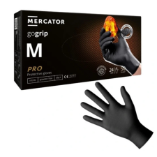 Mercator Medical Zrt MERCATOR GoGrip Black Gumikesztyű M-es védőkesztyű