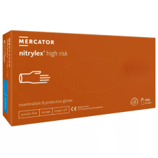 Mercator Medical Zrt MERCATOR Nitrylex high risk,nitril púdermentes naracs színű vizsgálókesztyű,vastag,hosszú mandzsetta,polimerizált belső,magas biztonsági szintű XL