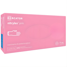 Mercator Medical Zrt MERCATOR Nitrylex pink nitril púdermentes világos rózsaszín vizsgálókesztyű XL