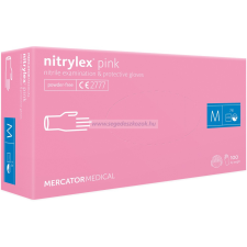 MERCATOR nitrylex pink púdermentes nitril kesztyű M 100db (Előrendelhető) gyógyászati segédeszköz