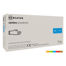 Mercator Santex púderezett latex vizsgálókesztyű 100db védőkesztyű