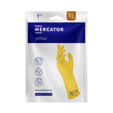  MERCATOR® yellow háztartási védőkesztyű 1 pár - XL, Latex