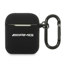 Mercedes AMG AMA2RBK AirPods borító csarny/fekete szilikon meztelen logo fülhallgató, fejhallgató tok