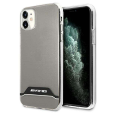 Mercedes AMG AMHCN61TCBW iPhone 11 6,1" fekete-fehér átlátszó keménytok galvanizált tok és táska
