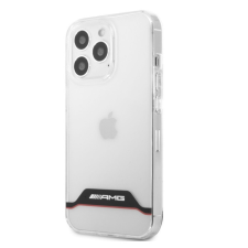 Mercedes AMG iPhone 13 Mini átlátszó piros csíkos hátlap tok, védőtok tok és táska