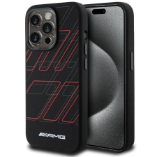 Mercedes AMG szilikon MagSafe tok nagyméretű rombuszmintával iPhone 15 Pro - fekete tok és táska