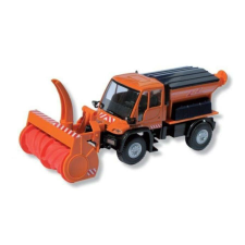 Mercedes-Benz Unimog Hókotró hómaróval modell, játék 1:40 autópálya és játékautó