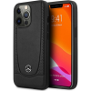 Mercedes CG MOBILE MERCEDES-BENZ LEATHER URBAN műanyag telefonvédő (valódi bőr hátlap, lyukacsos) FEKETE Apple iPhone 15 Pro Max (MEHCP15XARMBK) (MEHCP15XARMBK)