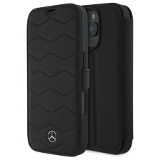 Mercedes MEBKP16X23RWRSK MB Waves Leather könyvtok iPhone 16 Pro - fekete tok és táska