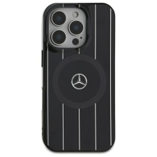 Mercedes MEHMP16S23HRSK MB Double Layer Crossed Lines MagSafe-kompatibilis keménytok iPhone 16 - fekete tok és táska