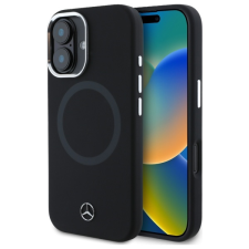 Mercedes MEHMP16S23SUTTK Silicone Tonal Logo MagSafe-kompatibilis keménytok iPhone 16 - fekete tok és táska
