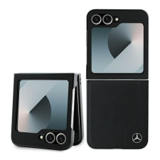 Mercedes MEHMZF623RBGVK Leather Wood Imitation MagSafe tok Samsung Galaxy Z Flip6 F741 - fekete tok és táska