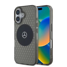 Mercedes Mercedes PC/TPU Star Pattern MagSafe tok iPhone 16 Plus készülékhez fekete tok és táska