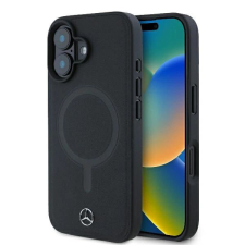 Mercedes Plain Smooth Leather MagSafe tok iPhone 16 - fekete tok és táska