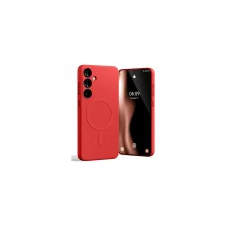 Mercury Semi-Silicone MagSafe-kompatibilis tok Samsung Galaxy S24 FE - piros tok és táska