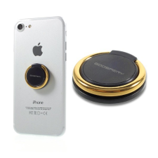 Mercurycase MERCURY RING telefontartó gyűrű (fém, ragasztható, telefon tartó, kitámasztó, 360°-ban forgatható) FEKETE / ARANY (5996457722228) mobiltelefon kellék
