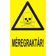  Méregraktár! - műanyag, 150*100 információs tábla, állvány