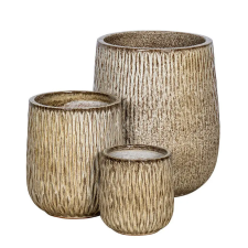 MERIDA Classic High Kerámia Növénytartó Szett Lencsebarna 20,5x23,5-37x50cm S3 kerti tárolás