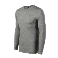 Merino Rise LS póló férfi sötétszürke melírozott XL férfi póló