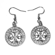  Mérleg-Horoszkóp fülbevaló, ezüst színű fülbevaló