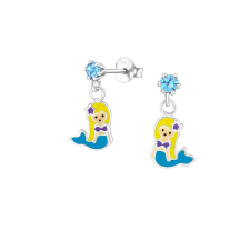  Mermaid- Swarovski kristályos gyerek fülbevaló -Sellőlány fülbevaló