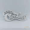  Merry Christmas felirat íves fehér - 10 cm