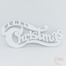  Merry Christmas felirat íves fehér - 20 cm dekorációs kellék