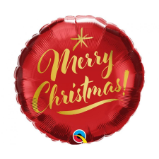 Merry Christmas, Karácsonyi fólia lufi 46 cm party kellék