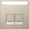 MERTEN Fedlap, 2xRJ45 aljzathoz, feliratozható, System-D, szahara MTN4574-6033 Schneider