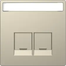  MERTEN Fedlap, 2xRJ45 aljzathoz, feliratozható, System-D, szahara MTN4574-6033 Schneider villanyszerelés