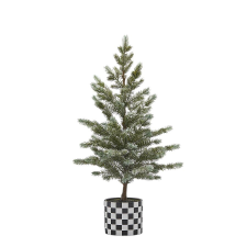 Mesterséges dekoratív fenyőfa cserépben, 3D tűk, 78 cm, zöld műfenyő