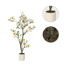  Mesterséges magnólia növény, élethű design, sokoldalú dekoráció, 150 cm dekoráció