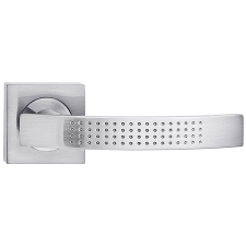 METAL-BUD ASTRA ajtóajtókilincs szögletes rozettás szálcsiszolt nikkel Csak kilincs felső rozettán zár és alkatrészei