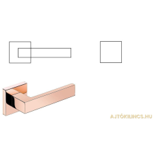 METAL-BUD Matrix Négyzetrozettás Rosegold Pvd Bevonat PZ Fix Gomb/Kilincs zár és alkatrészei