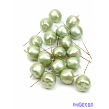  Metál drótos alma 3,5cm 18db/csomag - Zöld dekorációs kellék