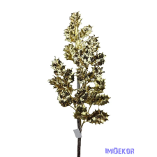  Metál flitteres magyal ág - Arany dekorációs kellék