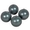  Metál gömb gyertya 60mm szürke 4db/csom (db ár)