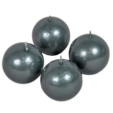 Metál gömb gyertya 60mm szürke 4db/csom (db ár) gyertya