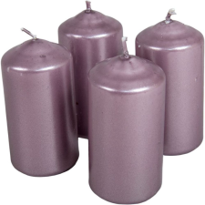 Metál henger gyertya 40x80mm halvány lila 4db/csom (db ár) gyertya