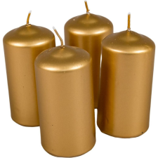 Metál henger gyertya 50x100mm arany 4db/csom (db ár) gyertya