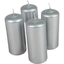Metál henger gyertya 50x120 mm ezüst 4db/csom (db ár) gyertya
