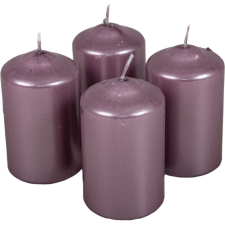 Metál henger gyertya 60x100mm halvány lila 4db/csom (db ár) gyertya