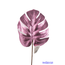  Metál selyem levél 50cm - Rózsaszín dekorációs kellék