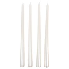  Metál szálas gyertya fehér 30cm 4db/csom (db ár) dekorációs kellék