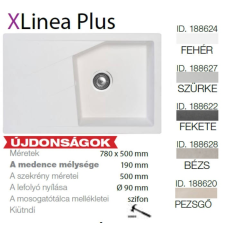 METALAC Linea plus XGranit Fehér mosogató 780x500/190mm 188624 mosogatótálca