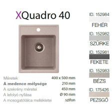 METALAC Quadro 40 XGranit Bézs mosogató 400x500/210mm 152983 mosogatótálca